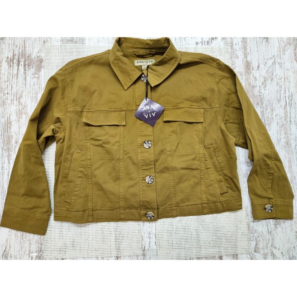 Ava & Viv Women's Plus Size Anorak Jacket Size 1X Green